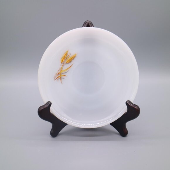 Anchor Hocking Fire King Golden Wheat Milk Glass Saucer Butter Plates (Set of 4) - Picture 2 of 5